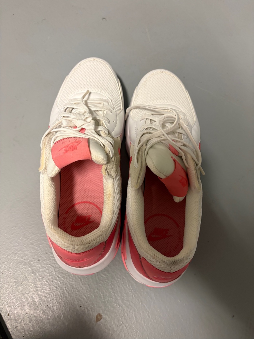 Nike Women’s Air Max Sneakers in White and Pink Coral - Picture 4 of 7